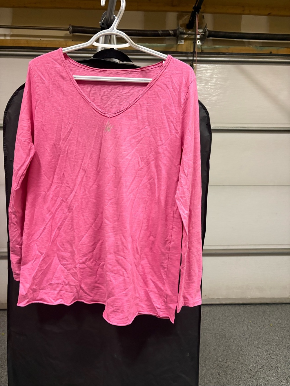 Women’s Pink Long-Sleeve V-Neck Top